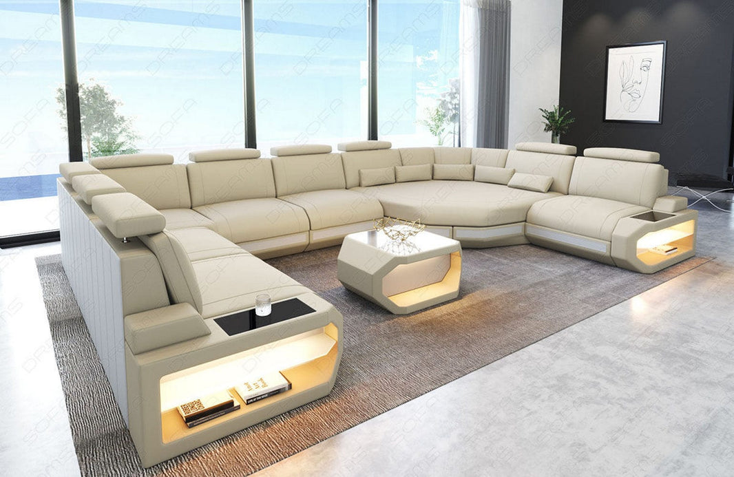Wohnlandschaft Asti U-Form aus Stoff