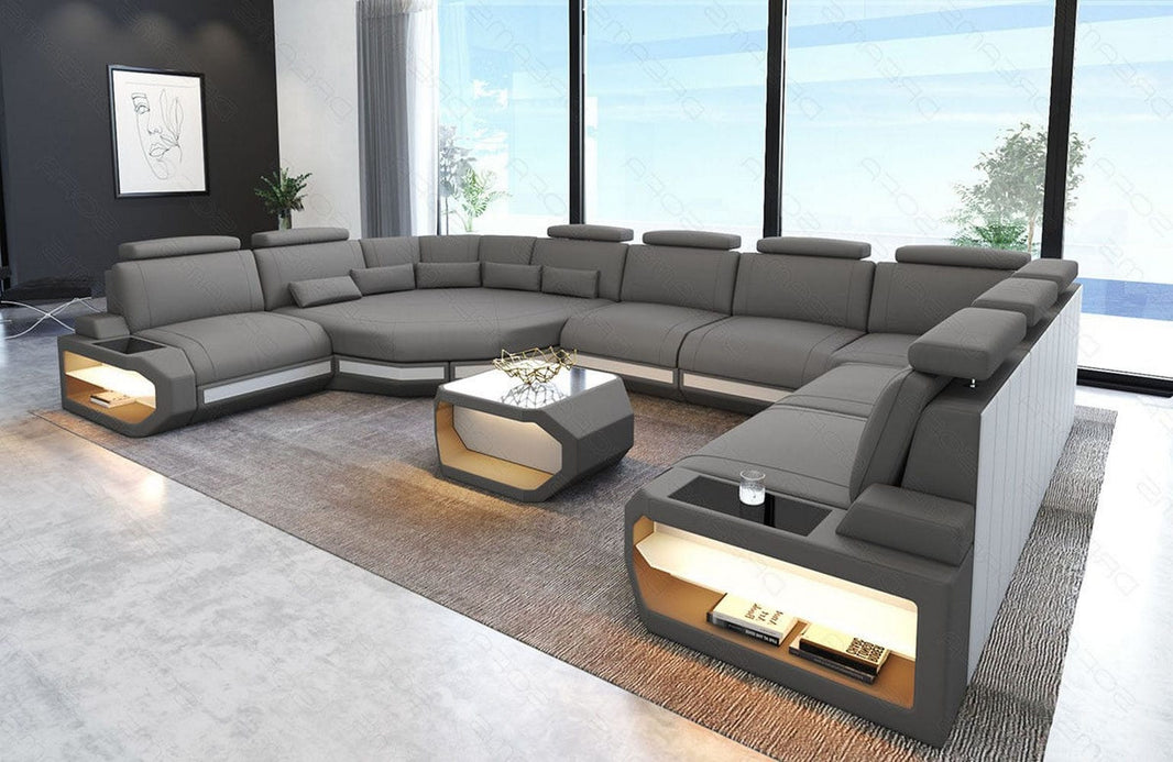 Wohnlandschaft Asti U-Form aus Stoff