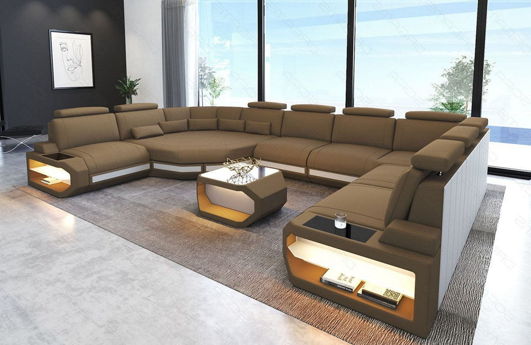 Wohnlandschaft Asti U-Form aus Stoff