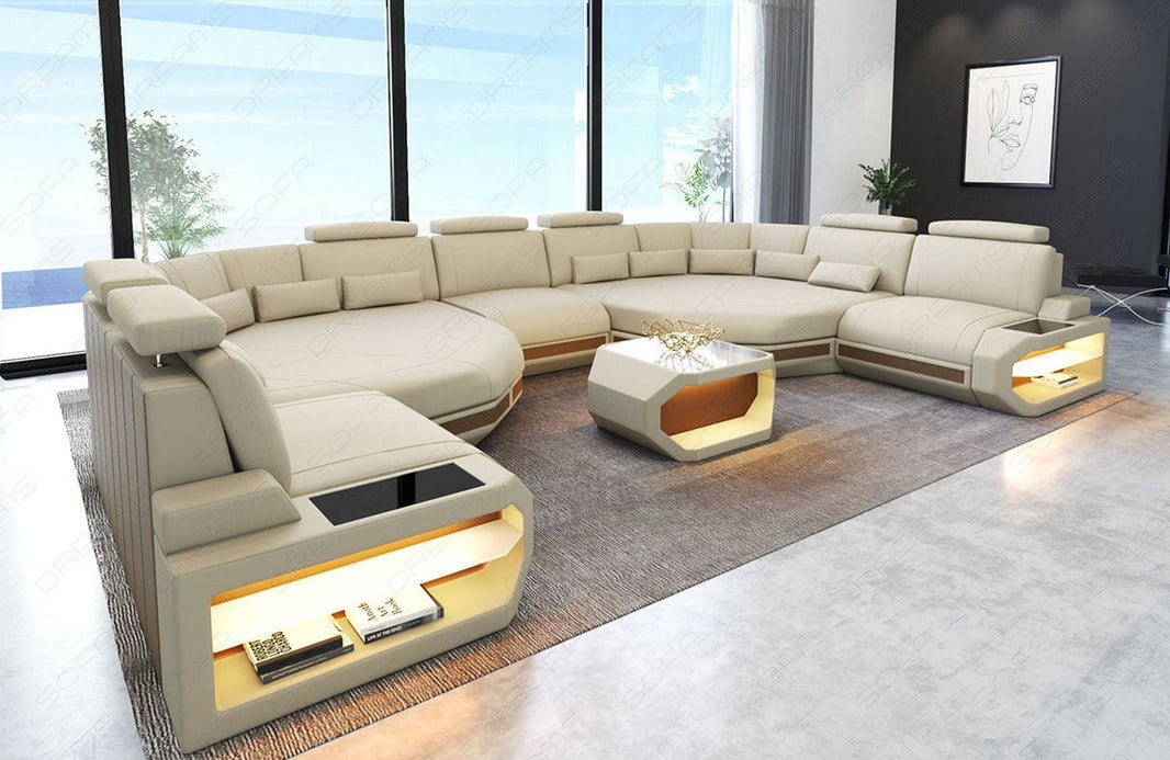 XXL Stoff Wohnlandschaft Asti U-Form