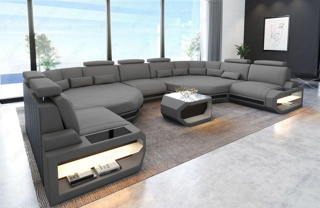 XXL Stoff Wohnlandschaft Asti U-Form