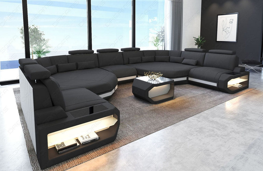 XXL Stoff Wohnlandschaft Asti U-Form