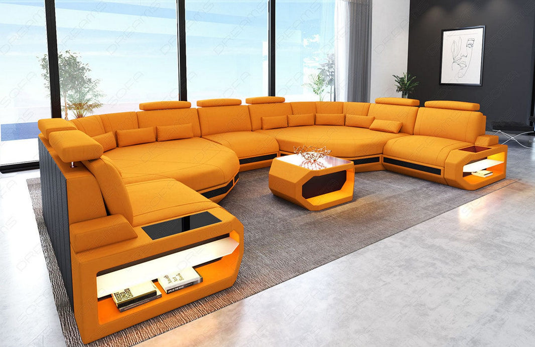 XXL Stoff Wohnlandschaft Asti U-Form