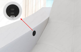 Ecksofa Elegante L-Form aus Stoff Braun-Weiß