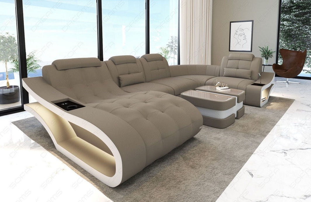 Stoff Wohnlandschaft Elegante U-Form