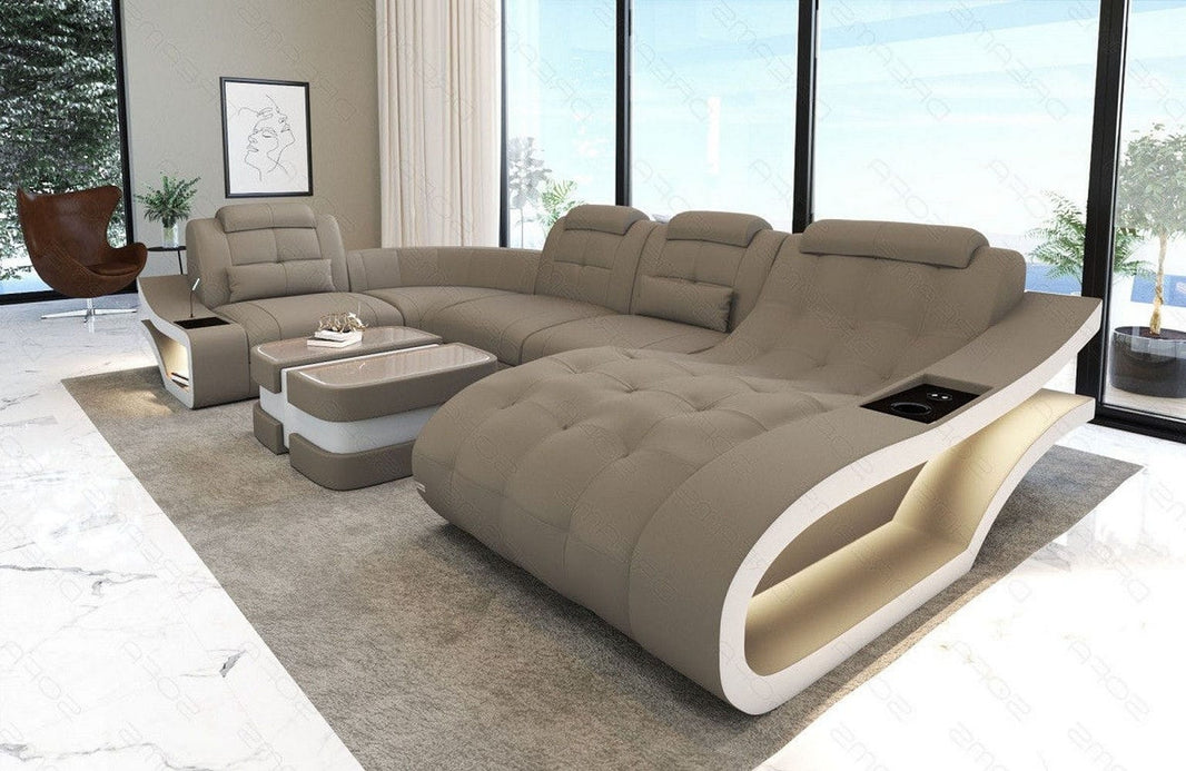 Stoff Wohnlandschaft Elegante U-Form