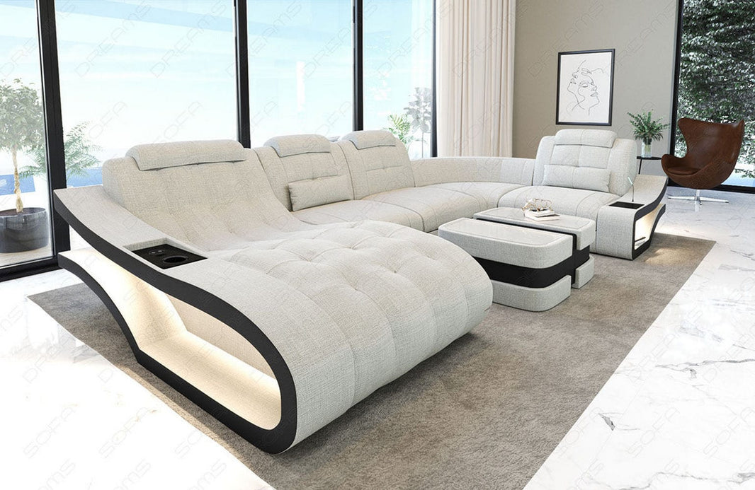 Stoff Wohnlandschaft Elegante U-Form