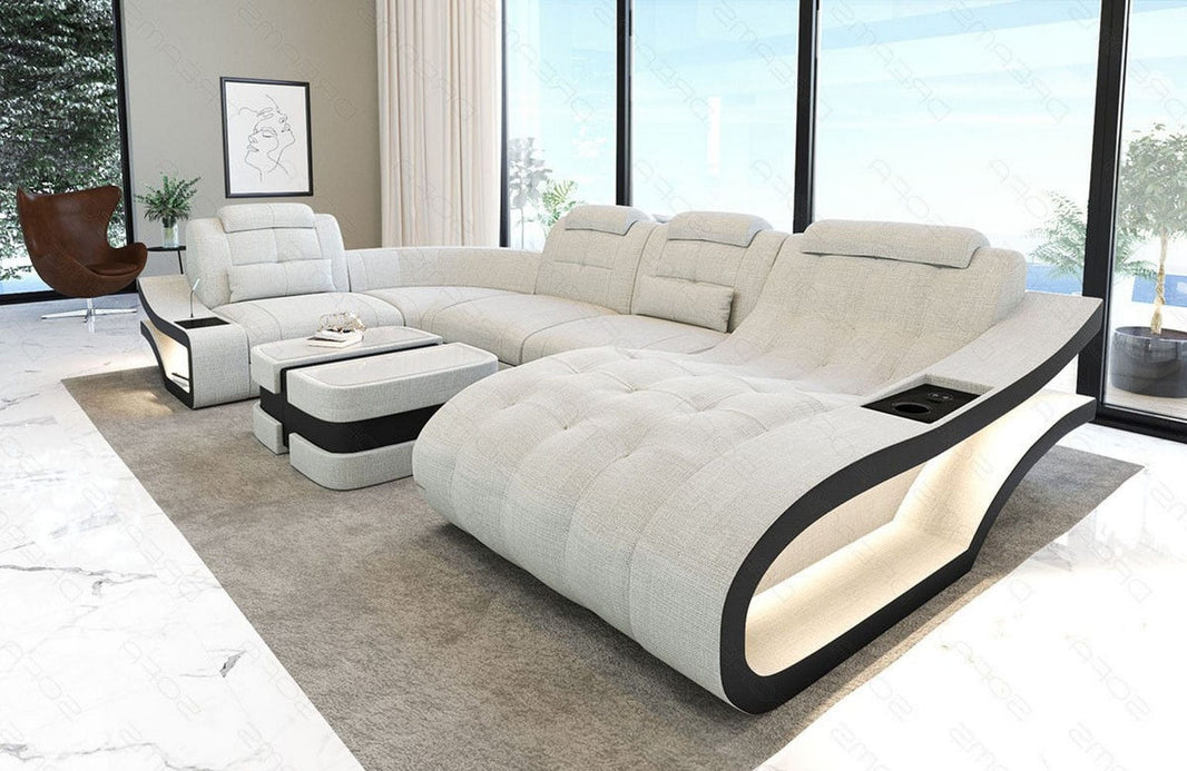Stoff Wohnlandschaft Elegante U-Form
