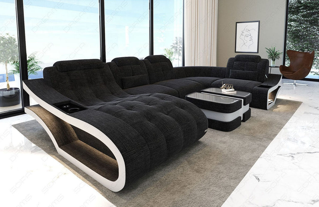 Stoff Wohnlandschaft Elegante U-Form