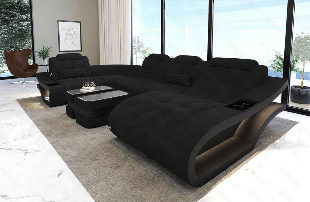 Stoff Wohnlandschaft Elegante U-Form