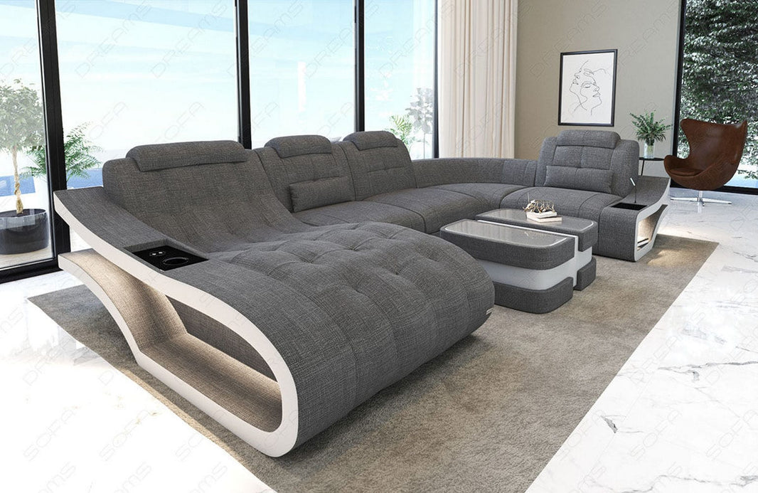 Stoff Wohnlandschaft Elegante U-Form