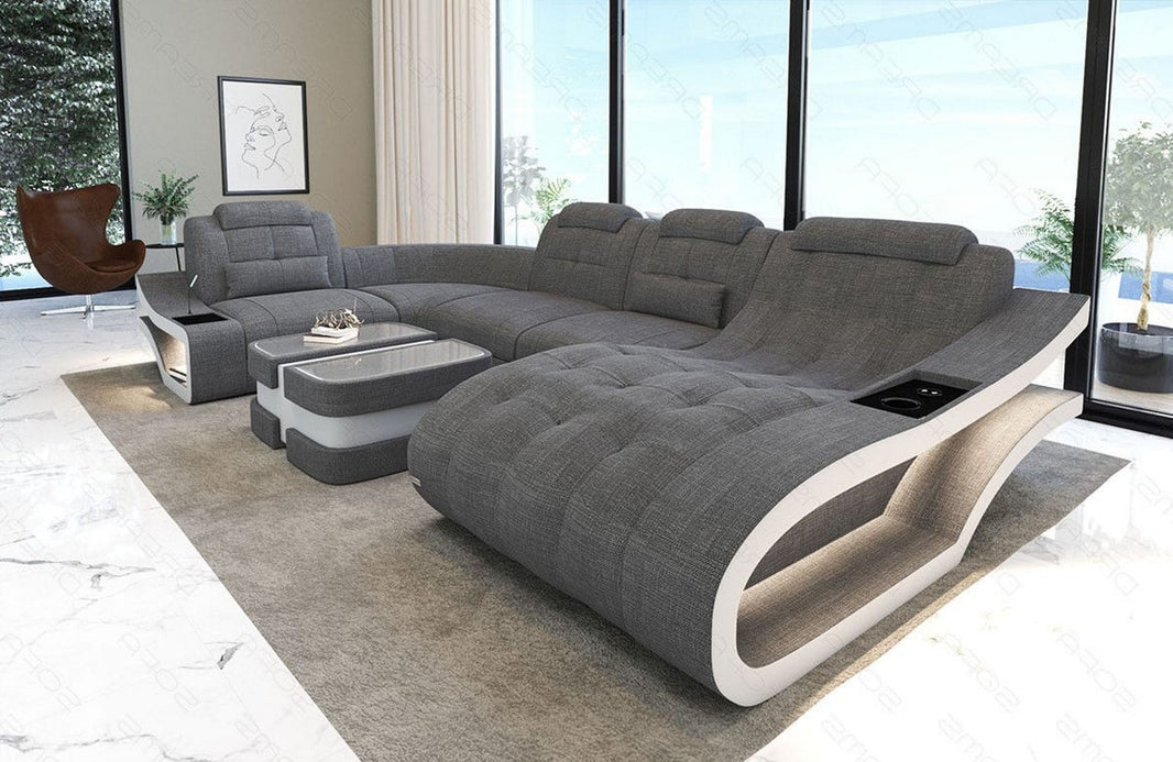 Stoff Wohnlandschaft Elegante U-Form