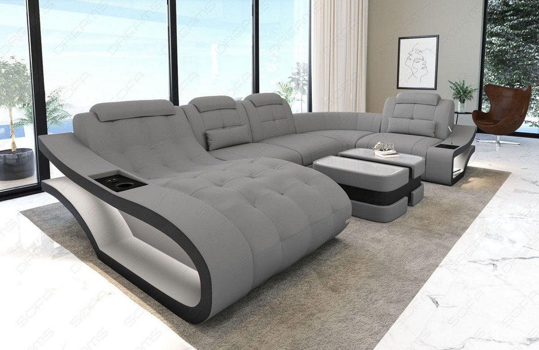 Stoff Wohnlandschaft Elegante U-Form