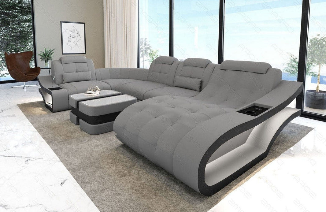 Stoff Wohnlandschaft Elegante U-Form
