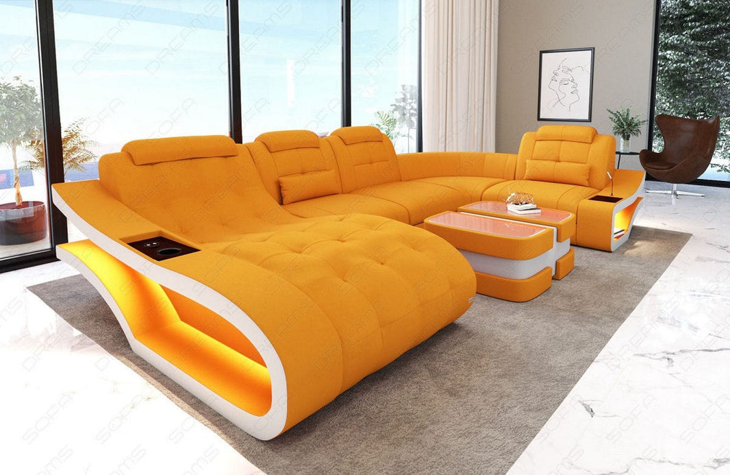 Stoff Wohnlandschaft Elegante U-Form