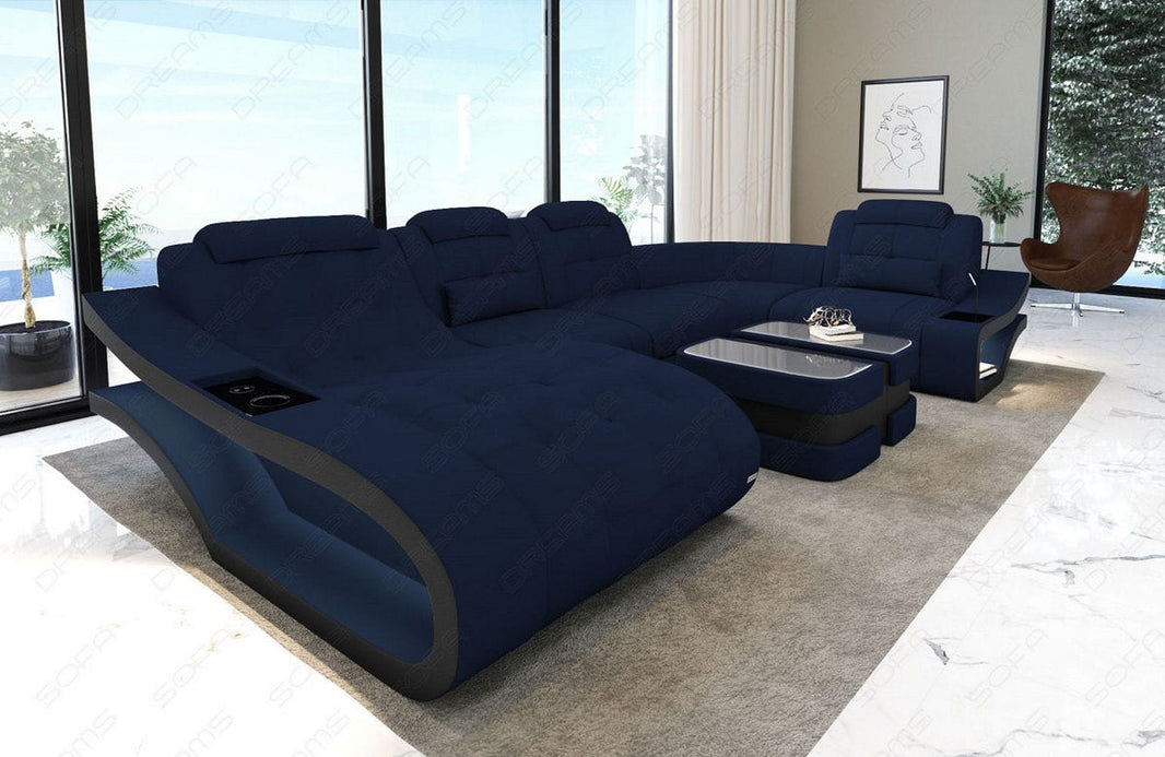 Stoff Wohnlandschaft Elegante U-Form