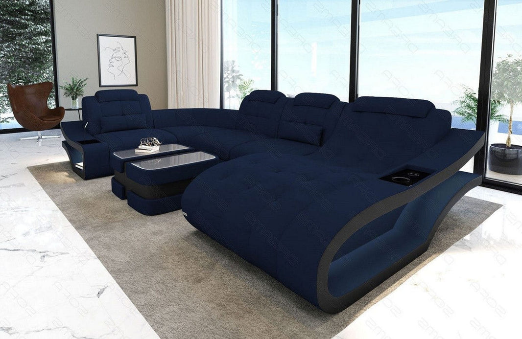 Stoff Wohnlandschaft Elegante U-Form