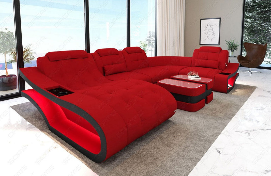 Stoff Wohnlandschaft Elegante U-Form