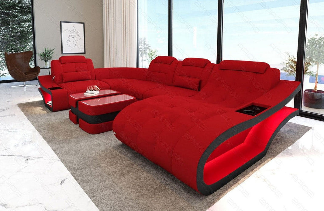 Stoff Wohnlandschaft Elegante U-Form