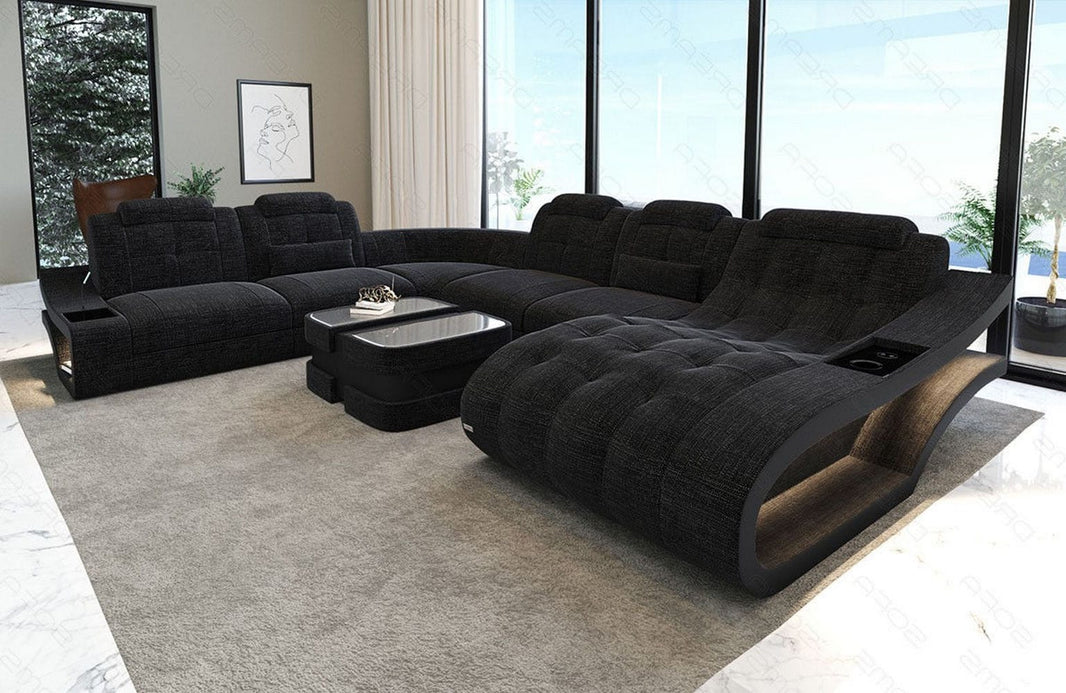 Stoff Wohnlandschaft Elegante XXL U-Form