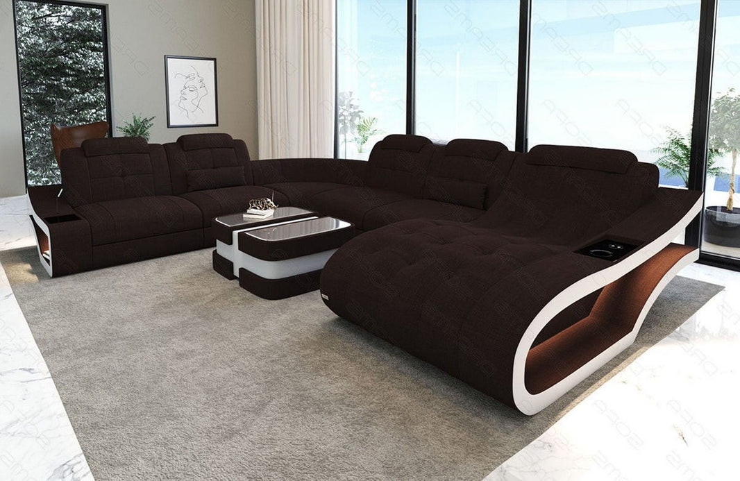 Stoff Wohnlandschaft Elegante XXL U-Form