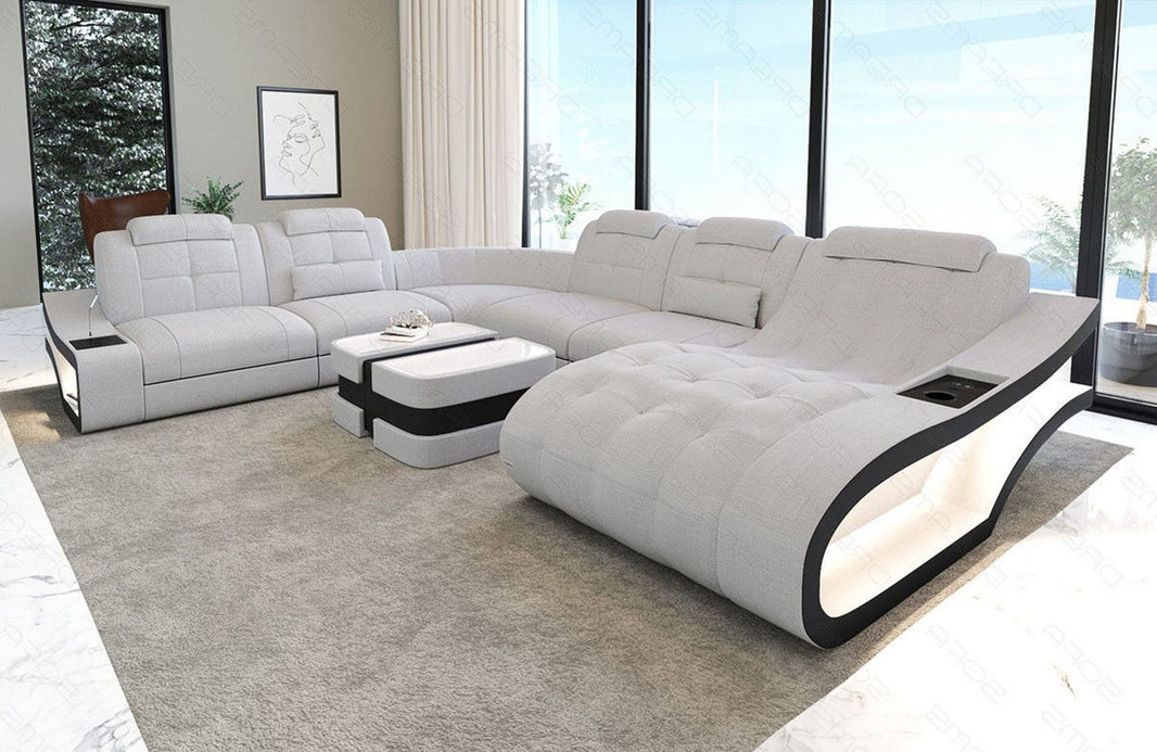 Stoff Wohnlandschaft Elegante XXL U-Form