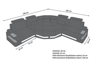 Mini Stoff Ecksofa Asti L-Form Macchiato-Weiß