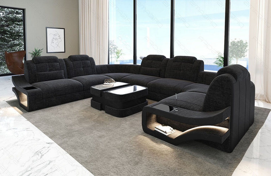 Couchlandschaft Elena U-Form in Stoff