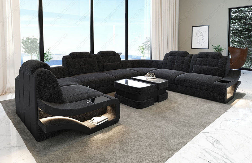Couchlandschaft Elena U-Form in Stoff