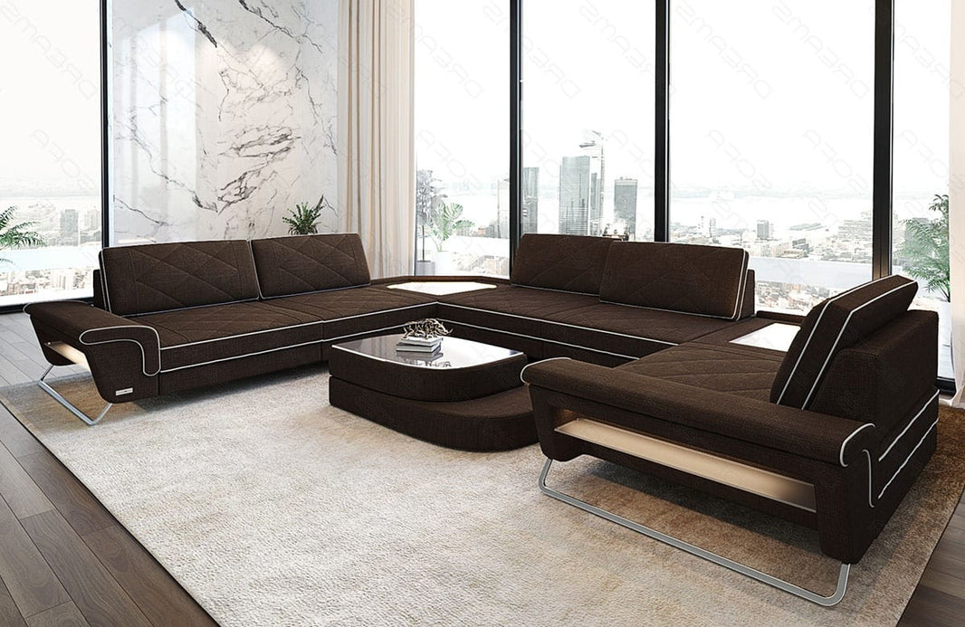 Couchlandschaft Sepino U-Form in Stoff