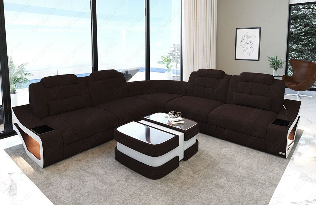Couch Elena Lang L-Form in Stoff
