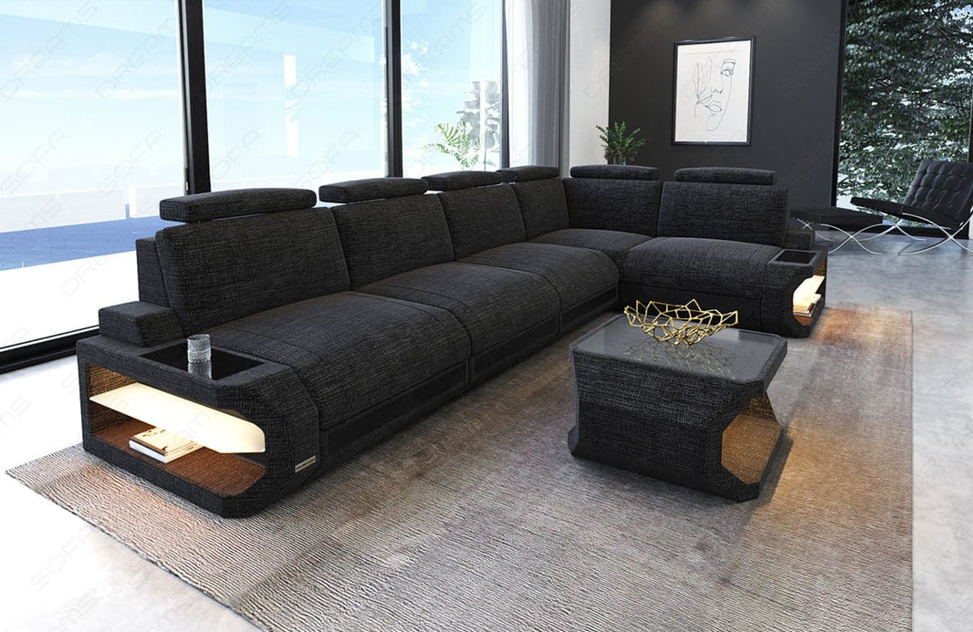 Ecksofa Siena Lang L-Form aus Stoff