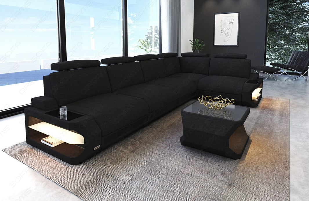 Ecksofa Siena Lang L-Form aus Stoff