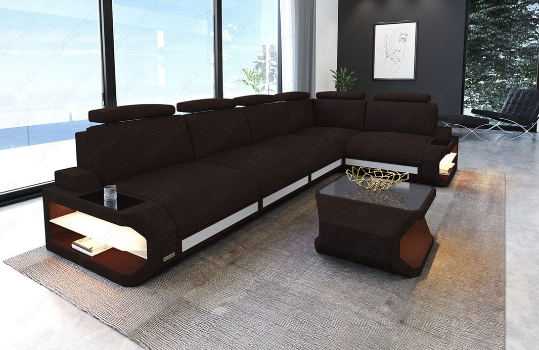 Ecksofa Siena Lang L-Form aus Stoff