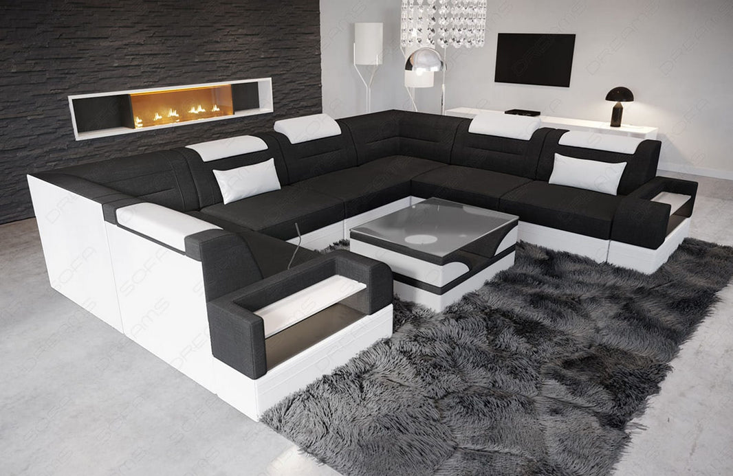 Wohnlandschaft Trivento U-Form aus Stoff
