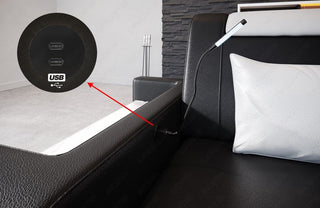 Wohnlandschaft Trivento U-Form aus Stoff Braun-Weiß