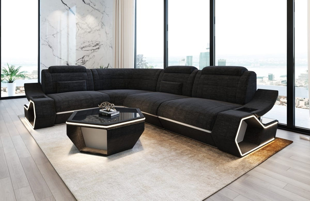 Ecksofa Pescara L-Form aus Stoff
