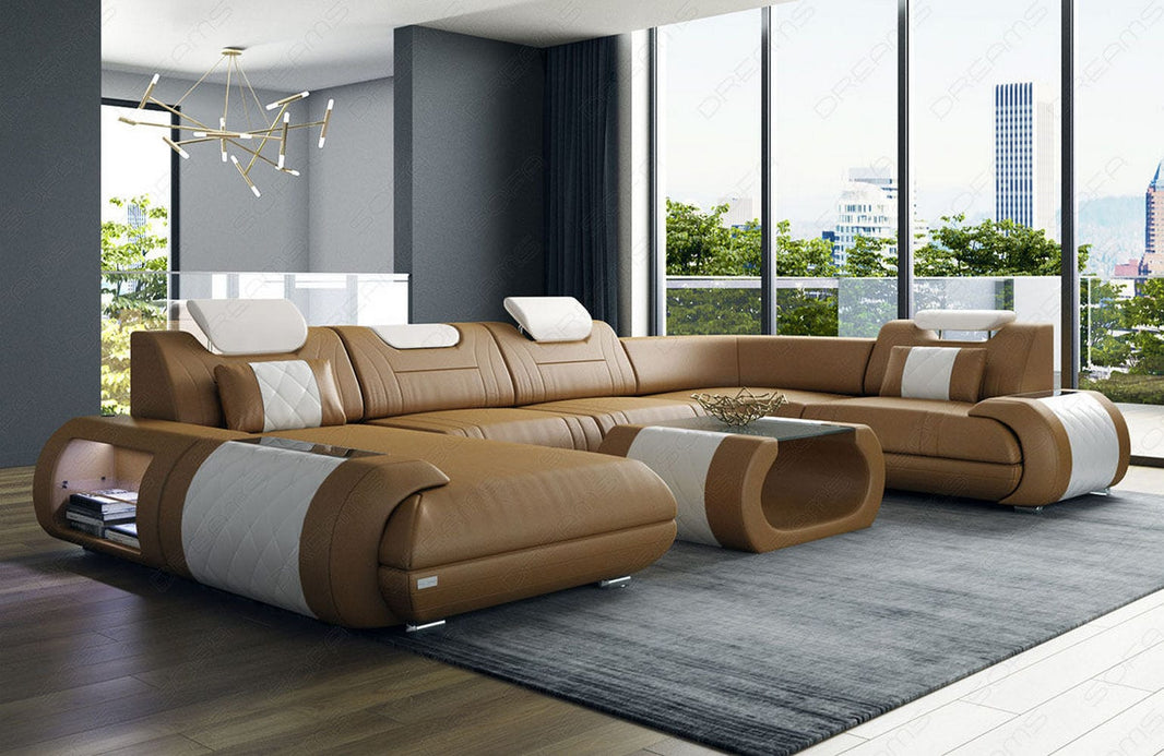 Leder Couch Rimini U-Form