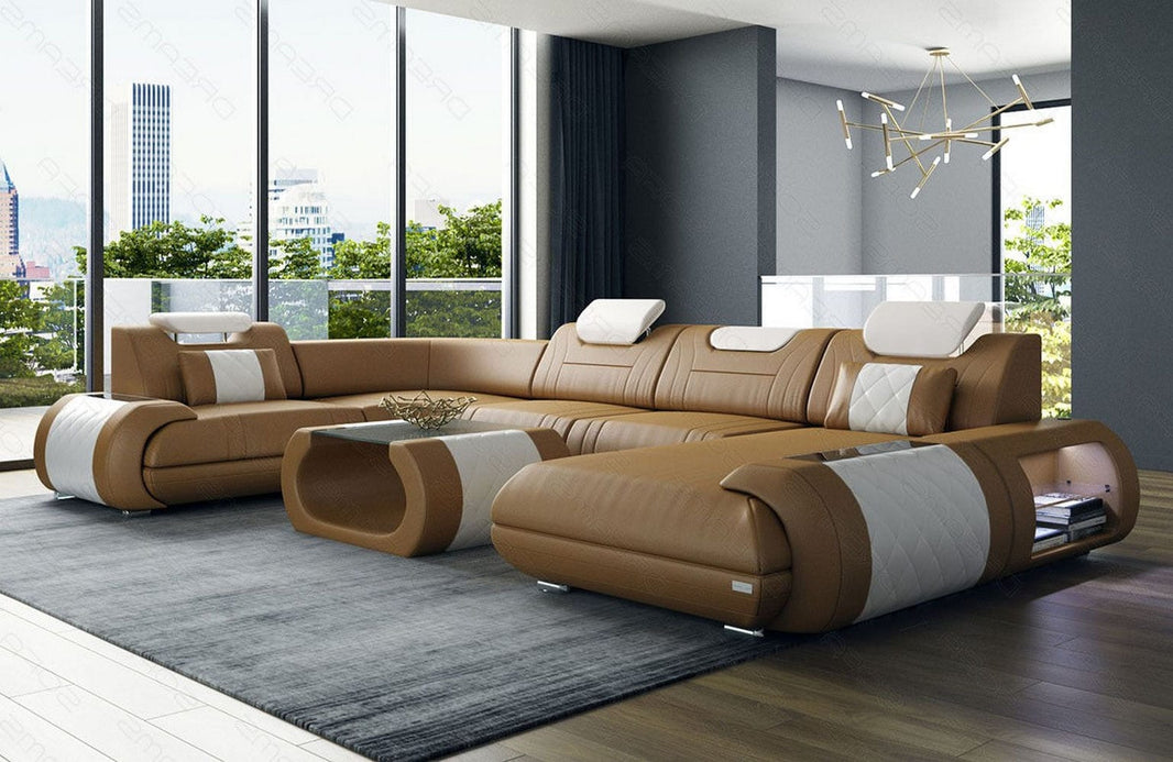 Leder Couch Rimini U-Form