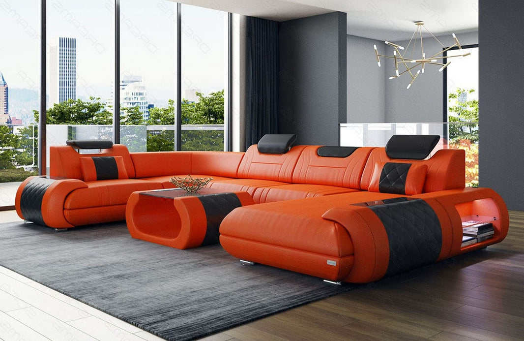 Leder Couch Rimini U-Form