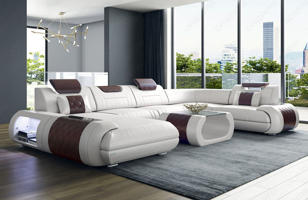 Leder Couch Rimini U-Form