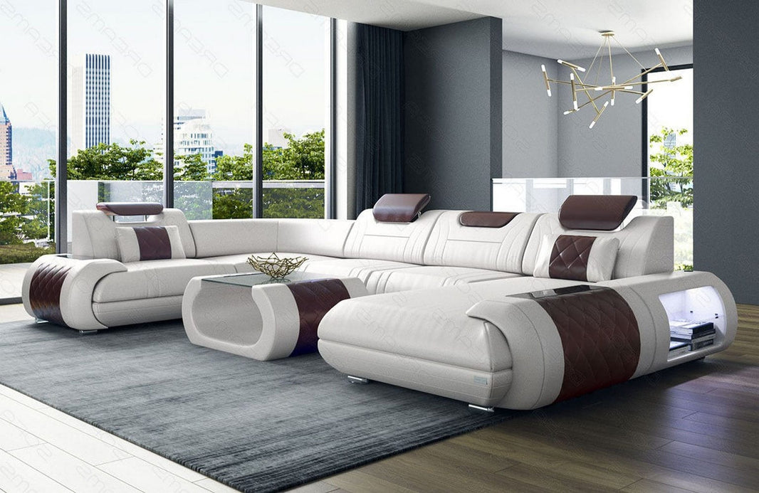 Leder Couch Rimini U-Form