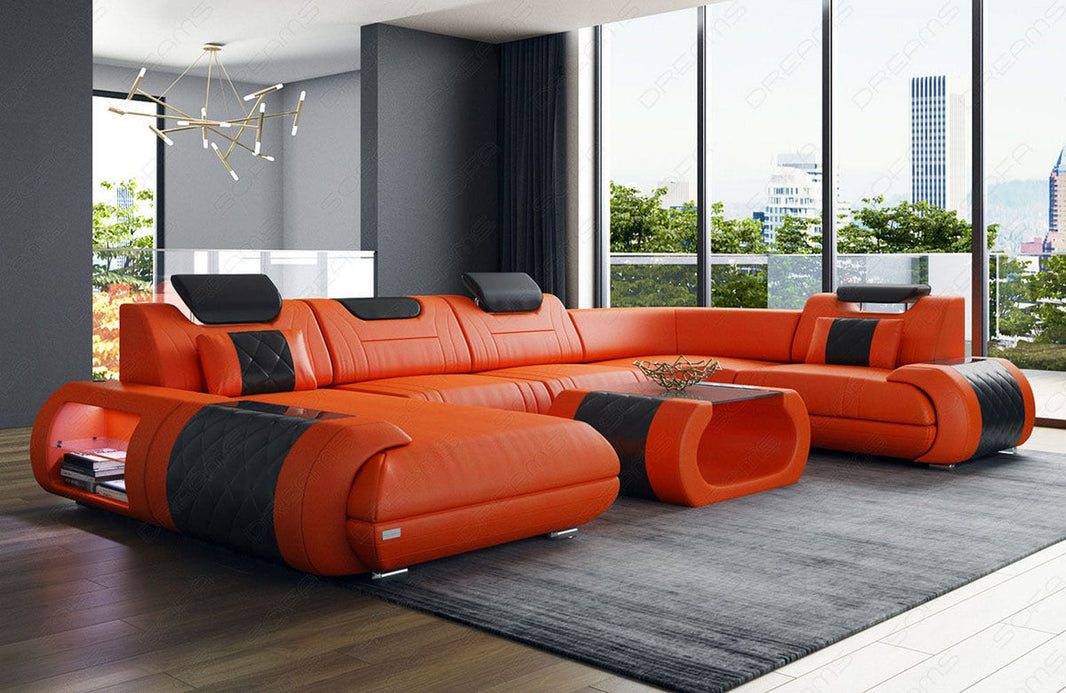 Leder Couch Rimini U-Form