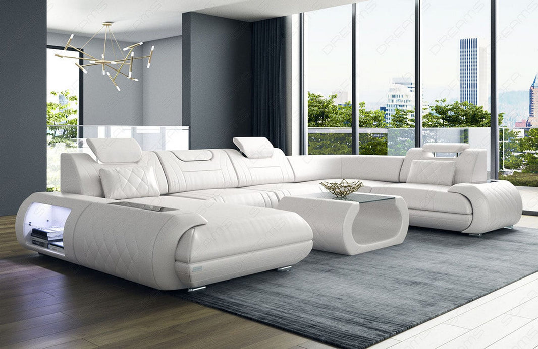 Leder Couch Rimini U-Form