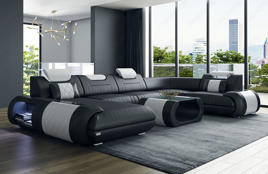 Leder Couch Rimini U-Form