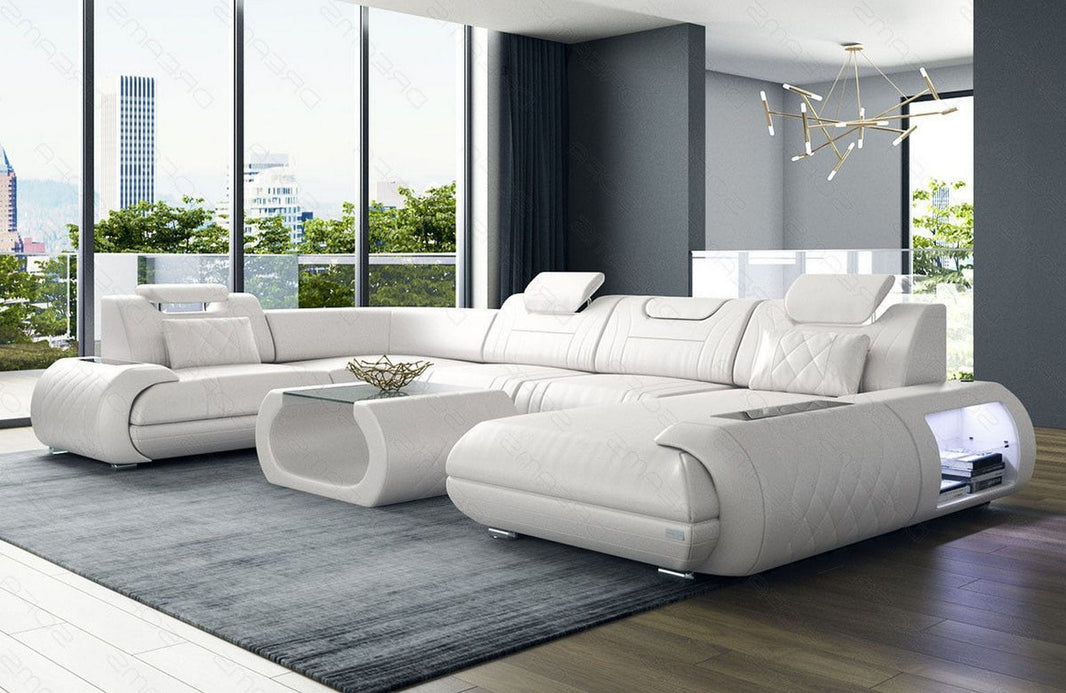 Leder Couch Rimini U-Form