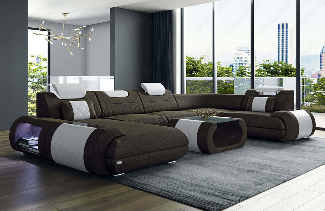 Wohnlandschaft Rimini U-Form aus Stoff