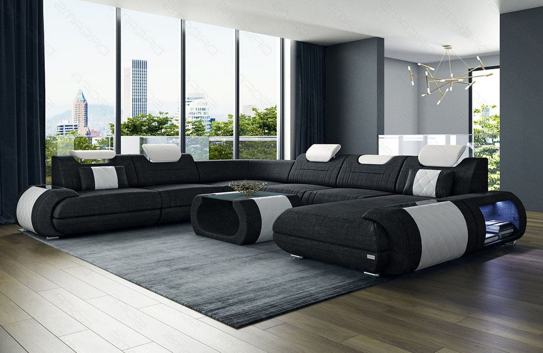 XXL Stoff Wohnlandschaft Rimini U-Form
