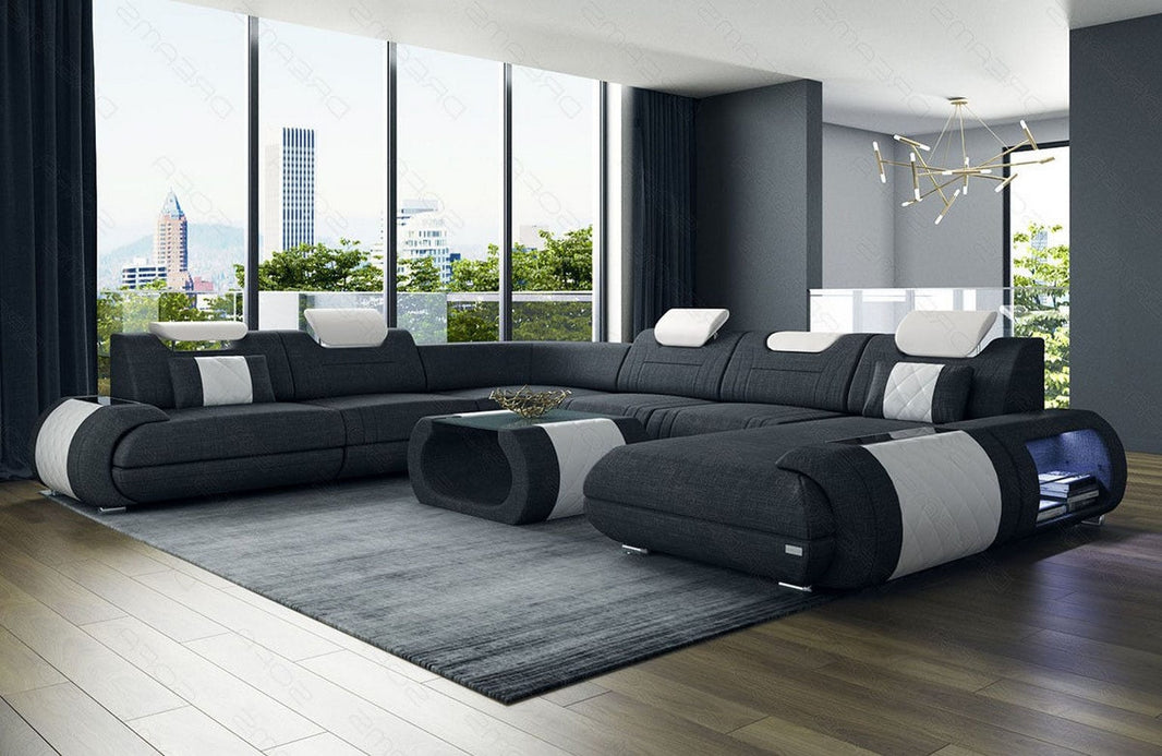 XXL Stoff Wohnlandschaft Rimini U-Form