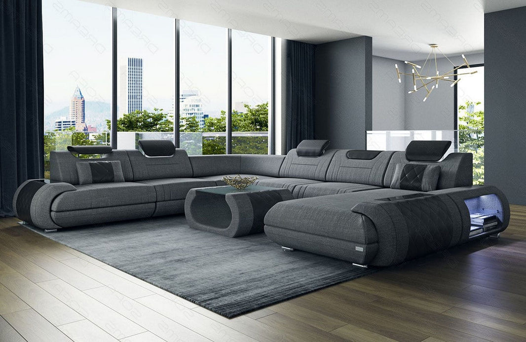 XXL Stoff Wohnlandschaft Rimini U-Form